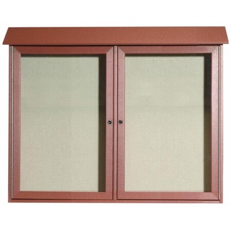 Aarco Aarco Products  Inc. PLD3645-2-5 Cedar Two Door Hinged Door Plastic Lumber Message Center with Vinyl Posting Surface 36 in.H x 45 in.W PLD3645-2-5